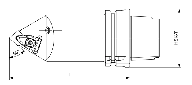 Especificação da ferramenta de viragem Hsk-T Dcmnn 50 °/80 °/50 °