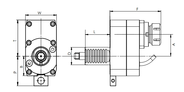 ESPECIFICAÇÃO DA CABEÇA DRIVEN AXIAL VDI, OFFSET, DIN 1809