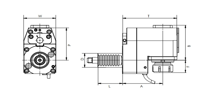 ESPECIFICAÇÃO DA CABEÇA CONDUZIDA RADIAL VDI, OFFSET, DIN 1809