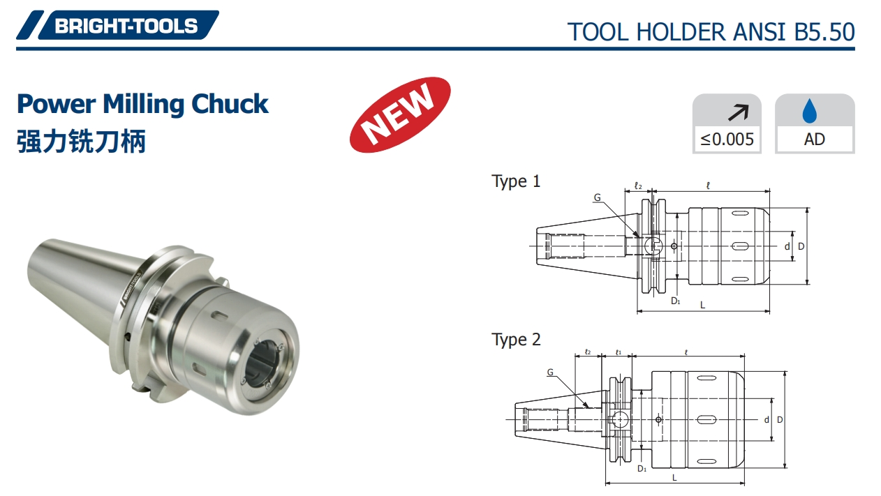 ESPECIFICAÇÃO DO CAT Power Milling Chuck