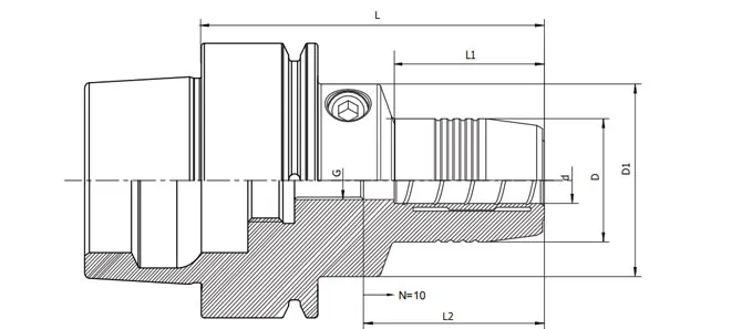 ESPECIFICAÇÃO DO MANDRIL HIDRÁULICO HSK-E PADRÃO
