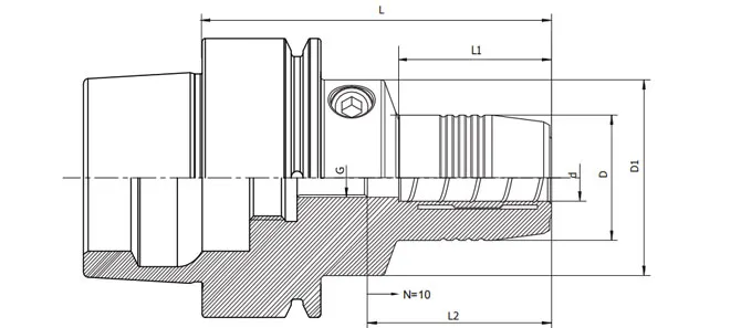 ESPECIFICAÇÃO DO MANDRIL HIDRÁULICO HSK-F PADRÃO