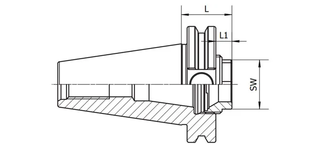 ESPECIFICAÇÃO DO MANDRIL DE PINÇA ANSI B5.50 ER, CURTO