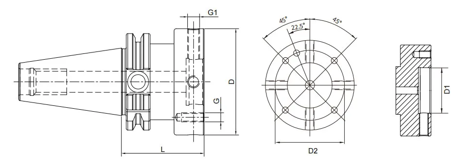 ESPECIFICAÇÃO DO ADAPTADOR DE FLANGE AJUSTÁVEL DIN 69871