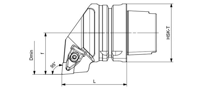 ESPECIFICAÇÃO DA FERRAMENTA DE TORNEAMENTO HSK-T DCLNR | DCLNL 95°/80°
