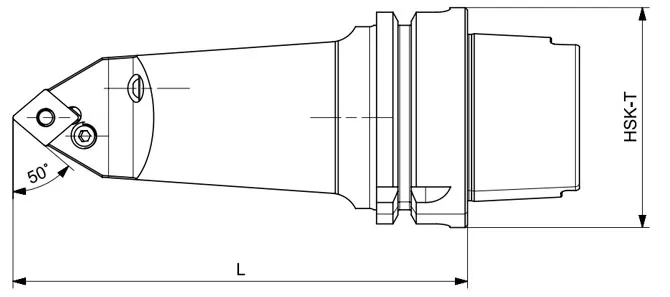 ESPECIFICAÇÃO DA FERRAMENTA DE TORNEAMENTO HSK-T PCMNN 50°/80°/50°