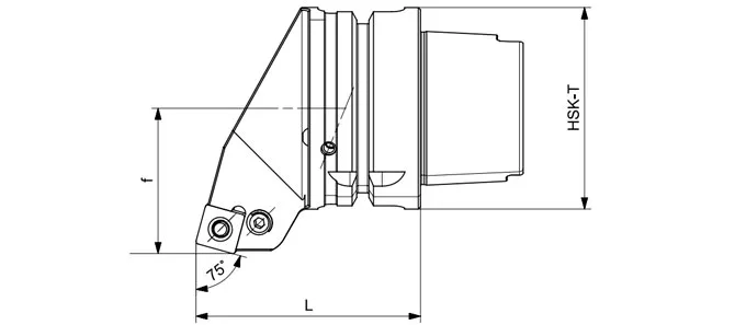 ESPECIFICAÇÃO DA FERRAMENTA DE TORNEAMENTO HSK-T PSBNR | PSBNL 90°/75°