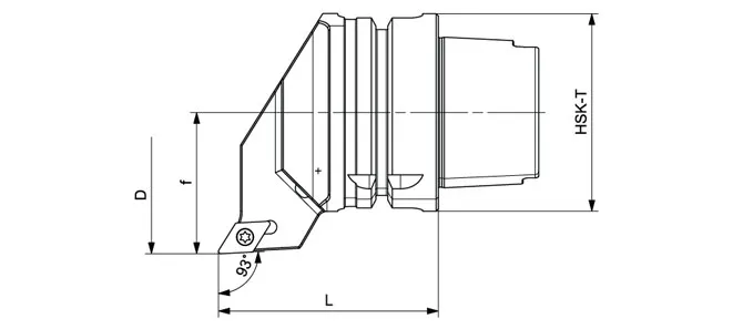 ESPECIFICAÇÃO DA FERRAMENTA DE TORNEAMENTO HSK-T SDJCR | SDJCL 93°/55°