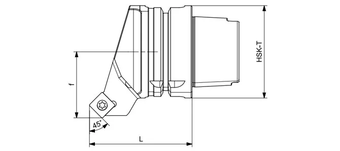 ESPECIFICAÇÃO DA FERRAMENTA DE TORNEAMENTO HSK-T SSSCR | SSSCL 45°/90°