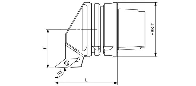 ESPECIFICAÇÕES DA FERRAMENTA DE TORNEAMENTO HSK-T SVJBR | SVJBL | SVJCR | SVJCL 93°/35°
