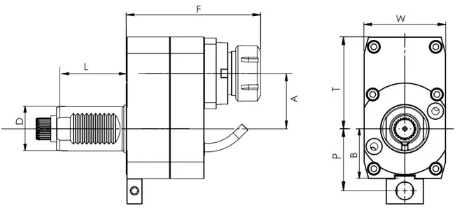 ESPECIFICAÇÃO DA CABEÇA AXIAL VDI, DESLOCADA, DIN5482
